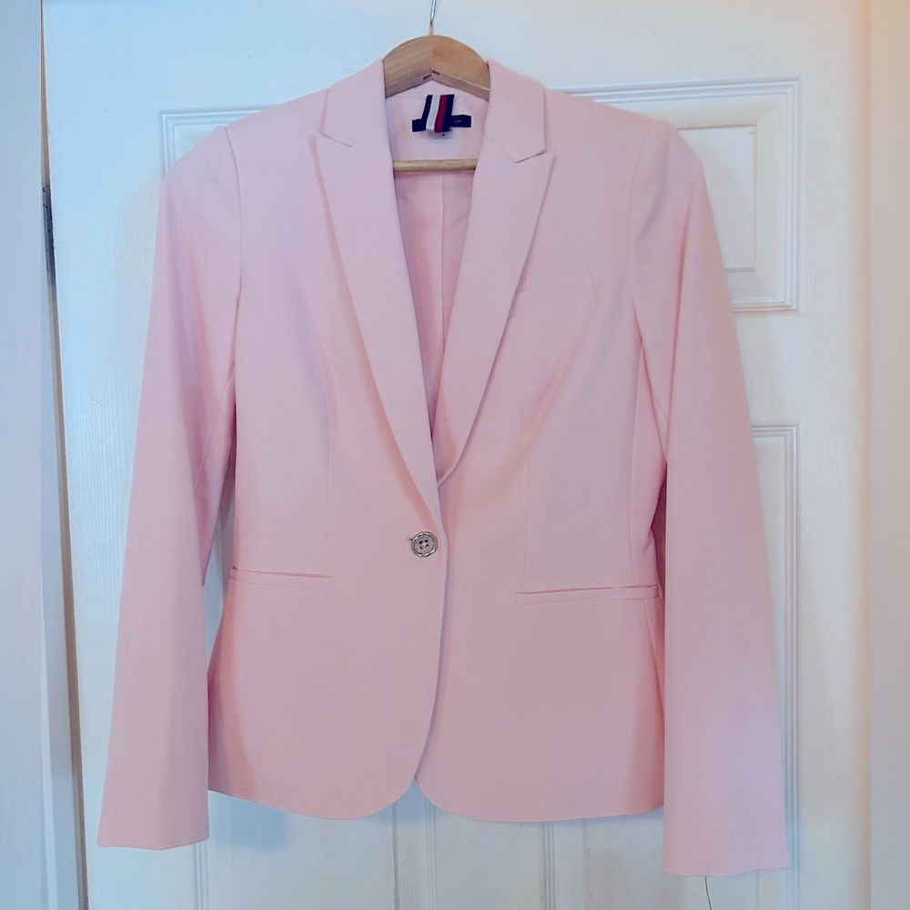 Tommy Hilfiger Light Pink Single-Button Blazer